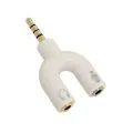 3.5mm U Shape Stereo Audio Jack Splitter Divider for Earphone Headphone 2 Way Splitter Adapter for Smartphone, Laptops. 