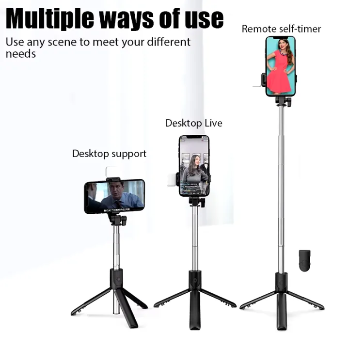 4%20in%201%20Smartphone%20Tripod%20+%20Selfie%20Stick%20with%20LED%20Fill%20Light%20&%20Wireless%20Bluetooth-Compatible%20Mini%20Tripod%20Shutter%20Remote%20Control%20Lengthened%20Tripod%20-%20Image%203