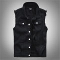 【User-friendly】 Men's New Fashion Denim Vest Casual Cowboy Jacket In Shoulder Blouse.