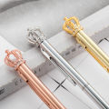 1Piece Lytwtw's Crystal Shiny Metal Crown Ballpoint Pen Interesting Ball Ballpoint Pen School Stationery School Office Supplies.