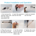 ICQURBT 6X Toilet Seat Screws,Universal Expanding Rubber Screw Top Fixing Hinges Fitting WC Blind Hole Plastic Washers Nut. 