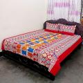 Digital Home Tex Cotton 8.5/7.5 Feet Double Size Bedsheet with Two Pillow Covers - Chic Bed Sheet - Lovely Design and Easy Maintanance. 