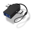 GEEOO Premium Quality GB-8 2-in-1 Micro & Type-C USB 3.0 OTG Adapter.