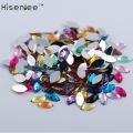 6*12mm 100PCS Colorful Flatback Horse Eye/Leaf Shape Acrylic Rhinestone Trim Crystals And Stones DIY Wedding Dress Strass Acrylic Stone For Wedding Dress Bags Garment. 