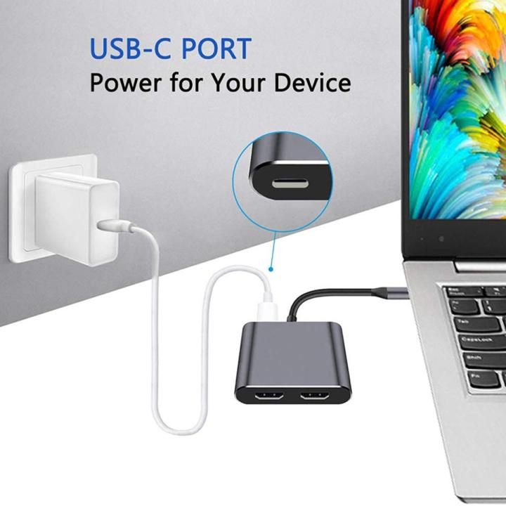 hub-1 x USB C to Dual HDMI-compatible Adapter