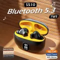 S510 TWS Wireless Bluetooth Headphones 5.3 LED Power Earphones Digital Display Headset Stereo Sound Bluetooth-compatible 5.3 for Bluetooth Wireless Sports High-End Noise Reduction Ultra-Long Life Battery in-Ear Bluetooth Headset By ByteBox.