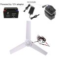 12V Portable Ceiling Fan,19.7”/27.5'' Mini Hanging Ceiling Fan 3 Leaves Hanging Camping Tent Fans for Outdoor F19E. 