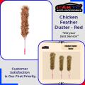 Chicken Feather Duster , CAR CLEANING DUSTER- Red. 