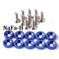 Motorcycle Aluminum  Fender Washers Bolts  Windshields & Accessories - Blue. 