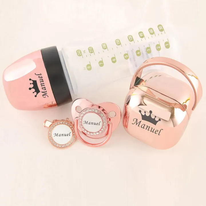 %E3%80%90NEW%E3%80%91%20Luxury%20Any%20Name%20Customized%20Baby%20Feeding%20Set%20Gold%20Rose%20Gold%20Silver%20Milk%20Bottle%20Pacifier%20Bling%20Pacifier%20Case%20Unique%20Birthday%20Gift%20-%20Image%202