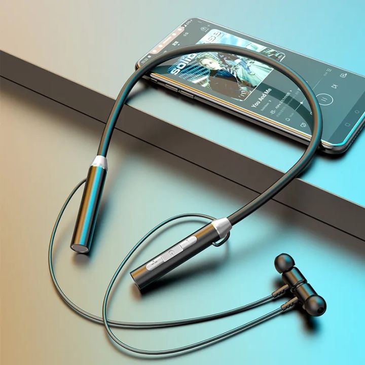 Wireless%20Headphone%20Fone%20Bluetooth%205.0%20Neckband%20Earphones%20Silicone%20Hifi%20Stereo%20Sports%20Headset%20Halter%20Waterproof%20Magnetic%20Earbuds%20-%20Image%204