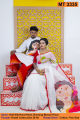 Exclusive Durga Puja Hand Paint Couple Set Half Silk Saree, Panjabi & Ready Dhoti for Men & Women.