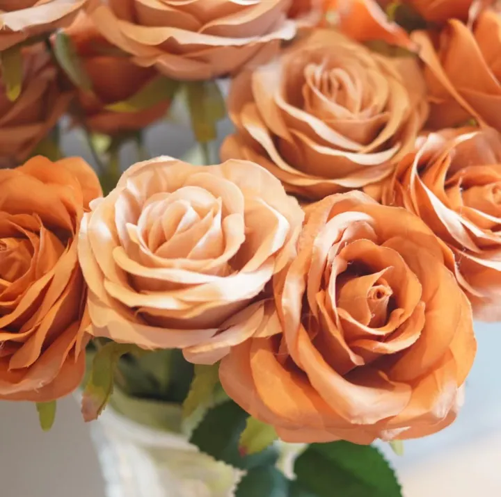 9%20Heads%20Rose%20Bouquet%20Artificial%20Flower%20Wedding%20Rose%20Decor%20Scene%20Display%20Floral%20Gift%20Pink%20White%20Camellia%20-%20Image%203