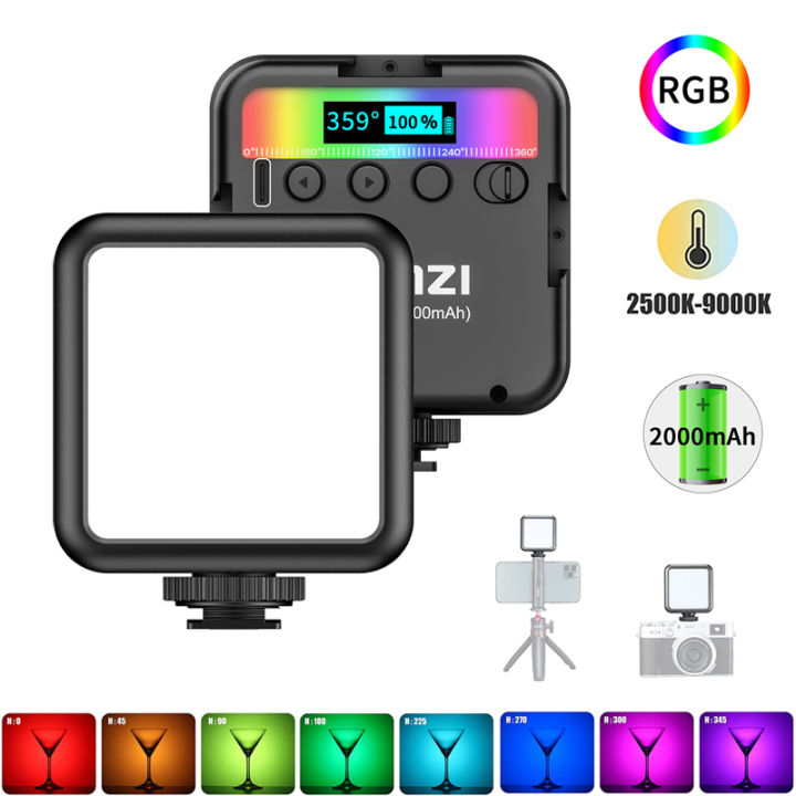 Ulanzi VL49 tam renkli RGB LED Video işığı 2500K-9000K 800LUX manyetik Mini dolgu 3 soğuk ayakkabı 2000mAh tip-c kamera ışığı