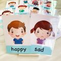 Baby Montessori Toys Emotion Weather Learning Card Cartoon English Flash Cards Kids Learning Toys Educational Toys for Children. 