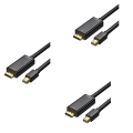 3X Mini DisplayPort to Cable 4K Mini DP to 6 Feet Cable for Air/Pro, Pro/Dock, Monitor. 