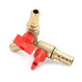 3 Way Tee Brass Y Shut off Ball Valve 3/8" 10mm Barb Fuel Gas Oil / Valve Clamp. 