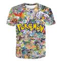 Pokemon Pikachu 3D Print T Shirt Cartoon Children T-Shirts Summer Kids Girls Tops Toddle Clothes BABY 4-14y.