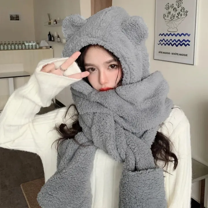 Harajuku%20Cute%20Bear%20Ear%20Scarf%20Hijab%20Hat%20Gloves%20Female%20One-piece%20Cap%20Winter%20Warm%20Plush%20Shield%20Streetwear%20Ladies%20Accessories%20-%20Image%205