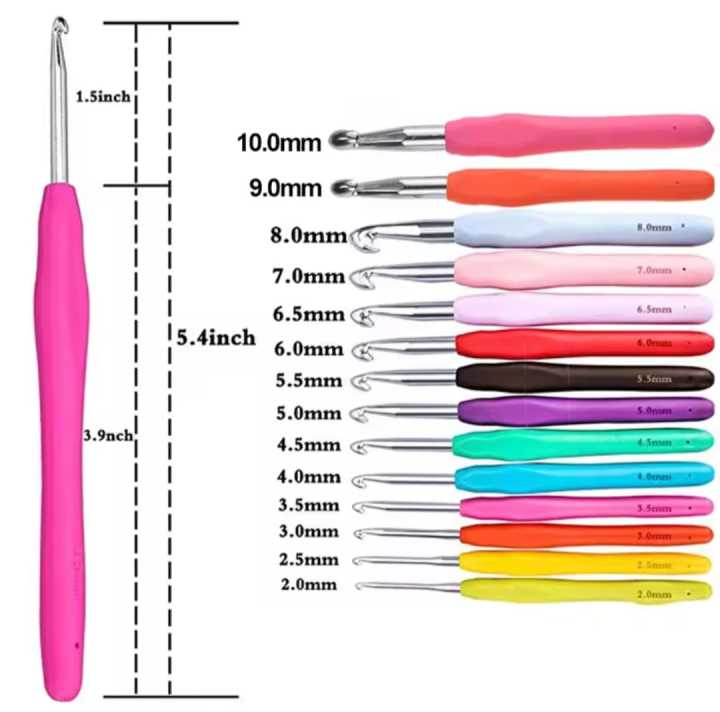 1pcs%20Crochet%20Hook%20Mix%20Size%202.5mm%20to%205.0%20mm%20Soft%20Handle%20Knitting%20Hooks%20Needles%20DIY%20Craft%20Yarn%20Sewing%20Needle%20-%20Image%205