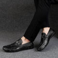 Crocodile Pattern Skin Loafer Shoes Men Slip-on Moccasins Handmade Man Casual Shoes Drive Walk Luxury Leisure.