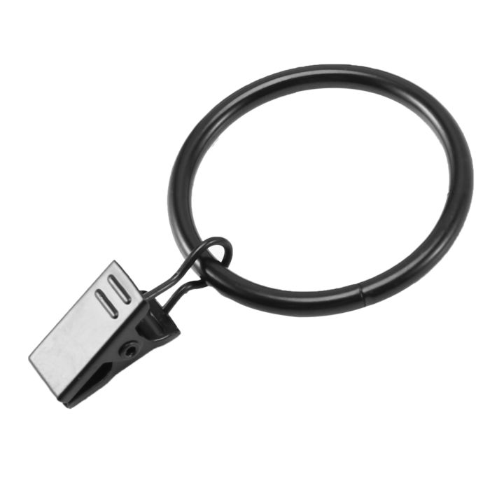 108%20Pack%20Rings%20Curtain%20Clips%20Strong%20Metal%20Decorative%20Drapery%20Window%20Curtain%20Ring%20with%20Clip%20Black%20-%20Image%207