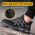 【selevn roind】 Anti-stab Safety Shoes Men Steel Toe Shoes Puncture Proof Breathable Work Safety Boots Man Construction Work Shoes Male Sneakers. 
