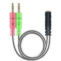 Headset Splitter Cable for PC 3.5mm Jack Headphones Adapter Convertors for PC 3.5mm Female with Headphone/Microphone Transform to 2 Dual 3.5mm Male for Computer Y Splitter Audio. 