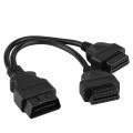 OBD2 16-pin Adapter Cable Auto Male To Double Y-Splitter. 