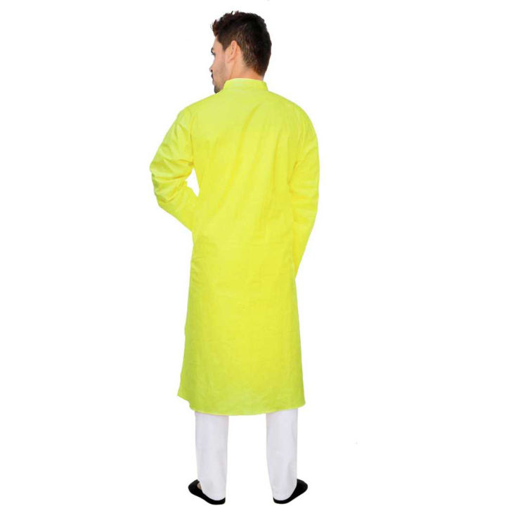 Cotton%20Panjabi%20for%20Man%20-%20Yellow%20-%20Image%204