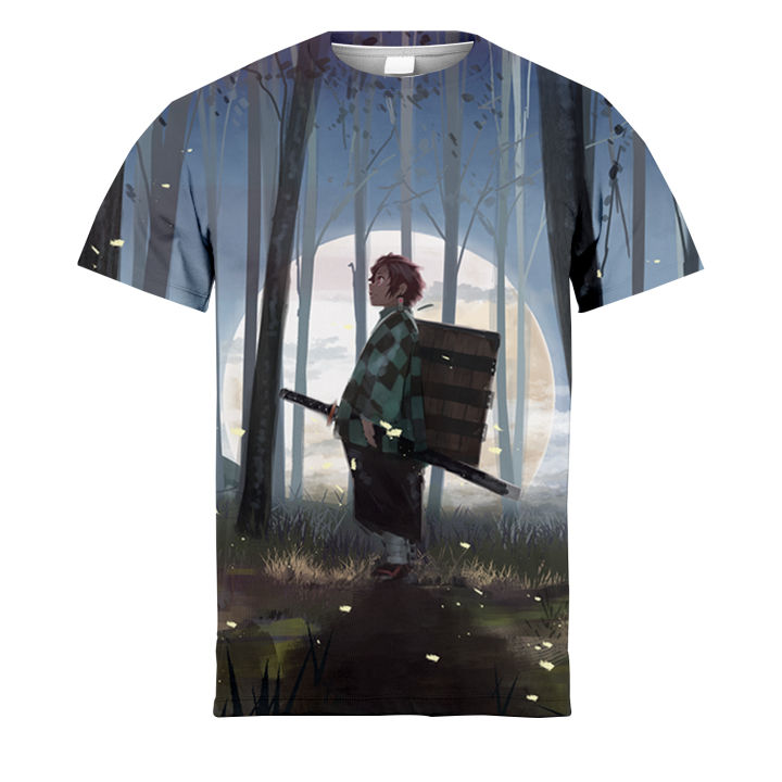 Japanese Anime Ghost Character Print Street Short Sleeve Men'S And Women'S T-Shirt Big Size Summer Cartoon Print Trend T