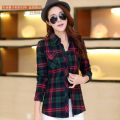 2021 New Fashion Women Plaid Shirt Flannel Long Sleeve Casual Women Blouses Shirt Ladies Cotton Blusas Tops Blouse.