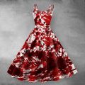Tie-Dye Blood Halloween Print Women For Costume Vampire Bloody Ghost Dress Masquerade Cosplay Horror Bride Sleeveless Vestidos. 