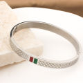 Gucchi Stainless Steel Round Bracelets for Men. 