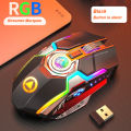 Wireless Mouse Silver Eagle A5 Rechargeable Wireless Mouse Gaming Game RGB Luminous Silent Silent Mouse. 