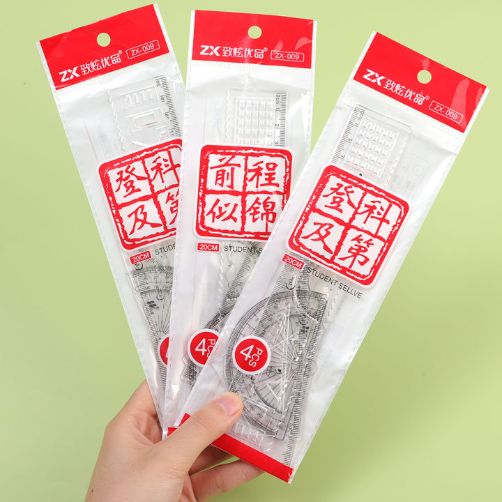 4PCS%20Measure%20Draw%20Plastic%20Transparent%20Ruler%20Protractor%20Triangle%20Ruler%20School%20Office%20Supplies%20Scale%20Stationery%20-%20Image%208