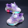 Girls shoes LED light 2025 spring new student shoes rotating buckle shoes girls.
