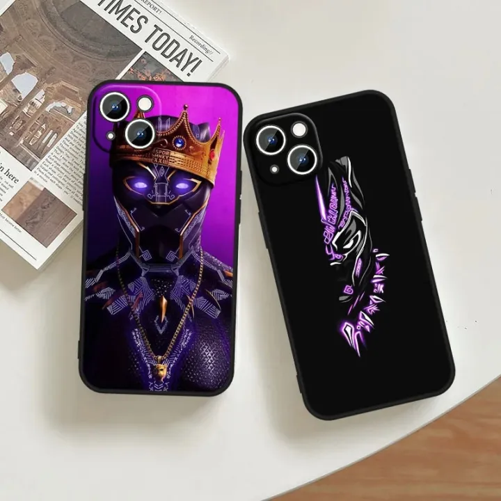 Marvel%20Black%20Panther%20Phone%20Case%20For%20Apple%20iPhone%2014%2013%2012%2011%20Pro%20Max%20mini%20XS%20XR%20X%208%207%206S%206%20Plus%20Black%20Soft%20Funda%20Back%20Cover%20-%20Image%204