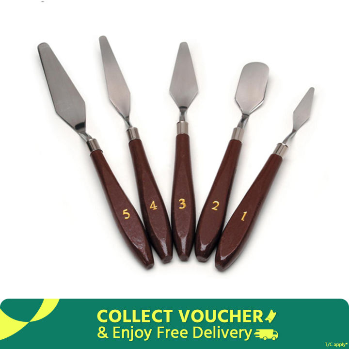 Painting Knife & Spatula Set- 5 pcs Palette Knife Set for Mixing Paints, Thick Paint Applications and More