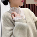 Women T Shirt See Through Transparent Mesh Tops Long Sleeve Sheer Slim Ladies Turtleneck Bright Silk T-Shirt Lace Crop Top.