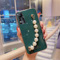 For infinix Note 11 NFC Soft Case Transparent Plating Electroplating Shiny Cases + Pearl Bracelet for Infinix Note11 Back Cover Casing. 