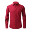Men's Luxury Brand Business Shirts Royal Blue Elastic Social Long Sleeve Shirt Dress Button Breathable Formal Stretch Blouse.