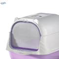 Hooded Cat Large Space with Front Door Fully Enclosed Cat Toilet.