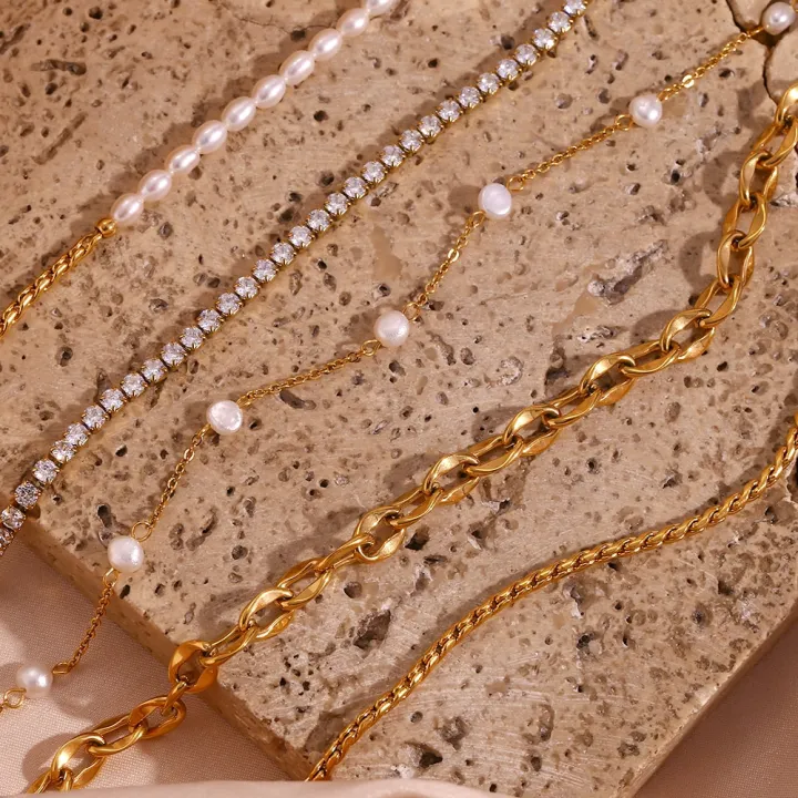 Stainless%20Steel%20Gold%20Plated%20Tarnish%20Free%20Jewelry%20Wheat%20Texture%20Rope%20Chain%20Anklets%20Bracelets%20Foot%20Leg%20Jewelry%20For%20Women%20Ladies%20-%20Image%203