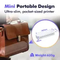 A4 Portable Thermal Transfer Printer Compatible with Windows/ Mac System Ink-less Printing Tattoo Pattern PDF File Webpage Contract Documents Picture Comes with 1pc Paper Roll. 