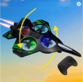 FLH DO1 EPP Foam RC Fighter Jet 2.4G 4 Channels Drone Intelligent Altitude Hold Helicopter Toy, with 2 Batteries. 