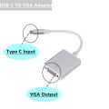USB Type-C to VGA Converter Czble **White**. 