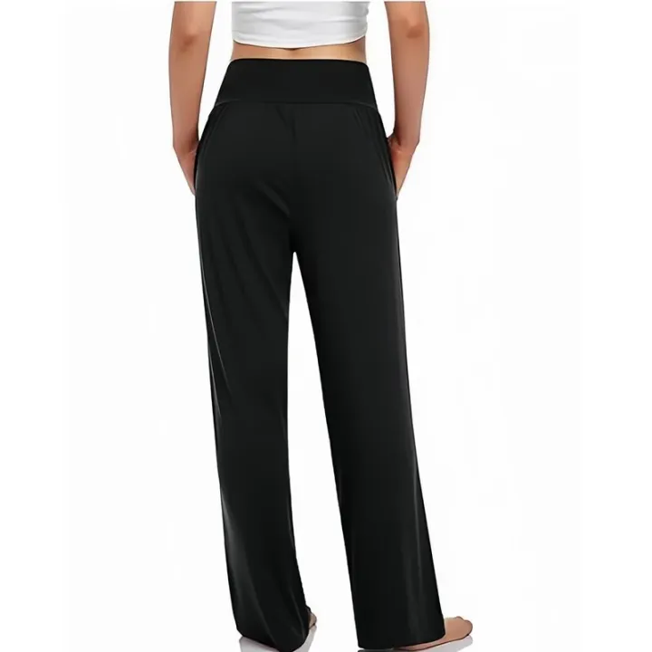 Womens%20Loose%20Yoga%20Pants%20with%20Pockets%20High%20Waist%20Wide%20Leg%20Pants%20Comfy%20Casual%20Lounge%20Sweatpants%20for%20Yoga%20Dance%20Gym%20-%20Image%203