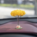 New Car Mini Tree Decorations Center Console Car Mounted Green Plant Accessories Simulated Flower Decoration Cute Gift For Girls.
