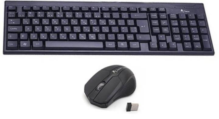APOINT TECH Wireless Keyboard and Mouse Combo RFCOMBO03 - A.Tech Black for Desktop PC or Laptop